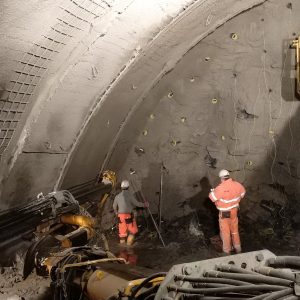Modernizácia trate Púchov - Žilina pre rýchlosť do 160 km/h, I. etapa - Tunel Diel - nabíjanie čelby